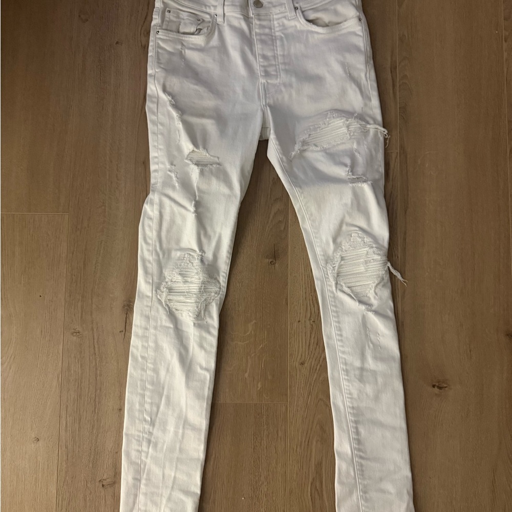 AMIRI White Distressed Jeans